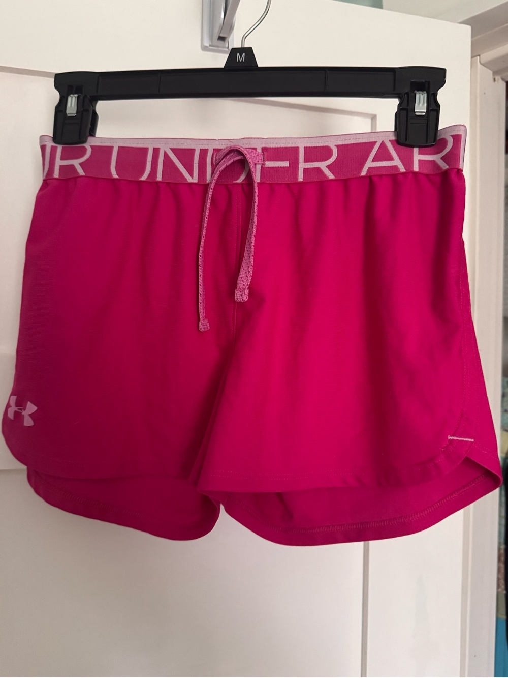 Under Armour Hot Pink kids Athletic Shorts with Drawstring Waist